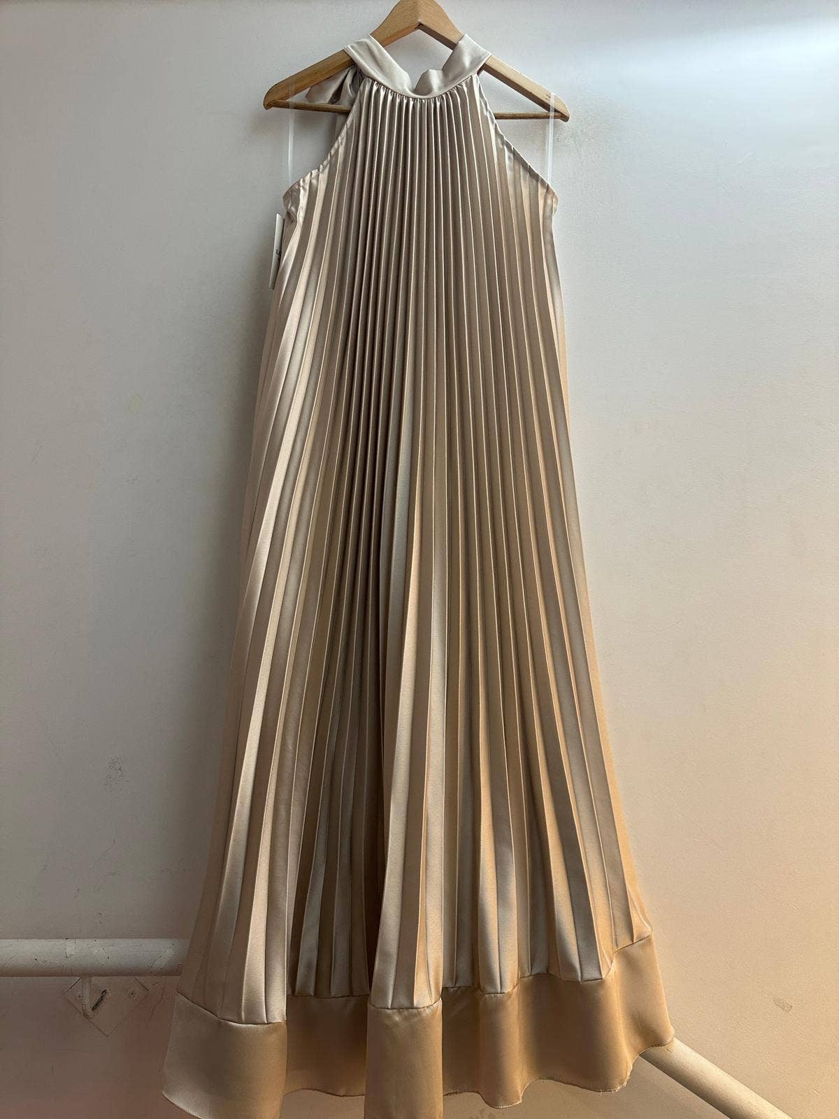 7207/61118 Robe longue plissée: Kaki / Taille unique