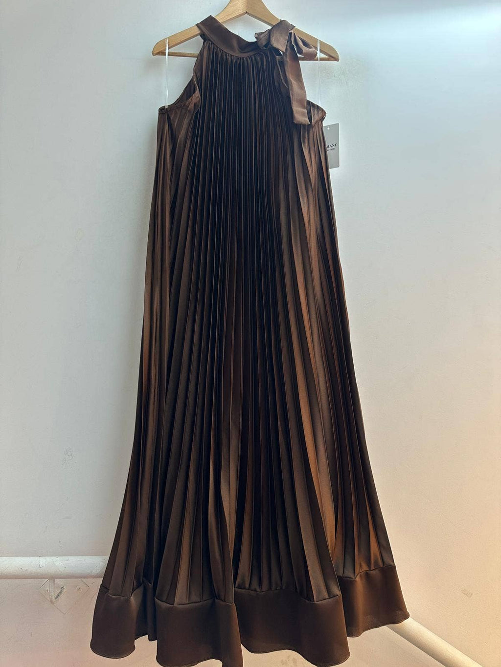 7207/61118 Robe longue plissée: Kaki / Taille unique