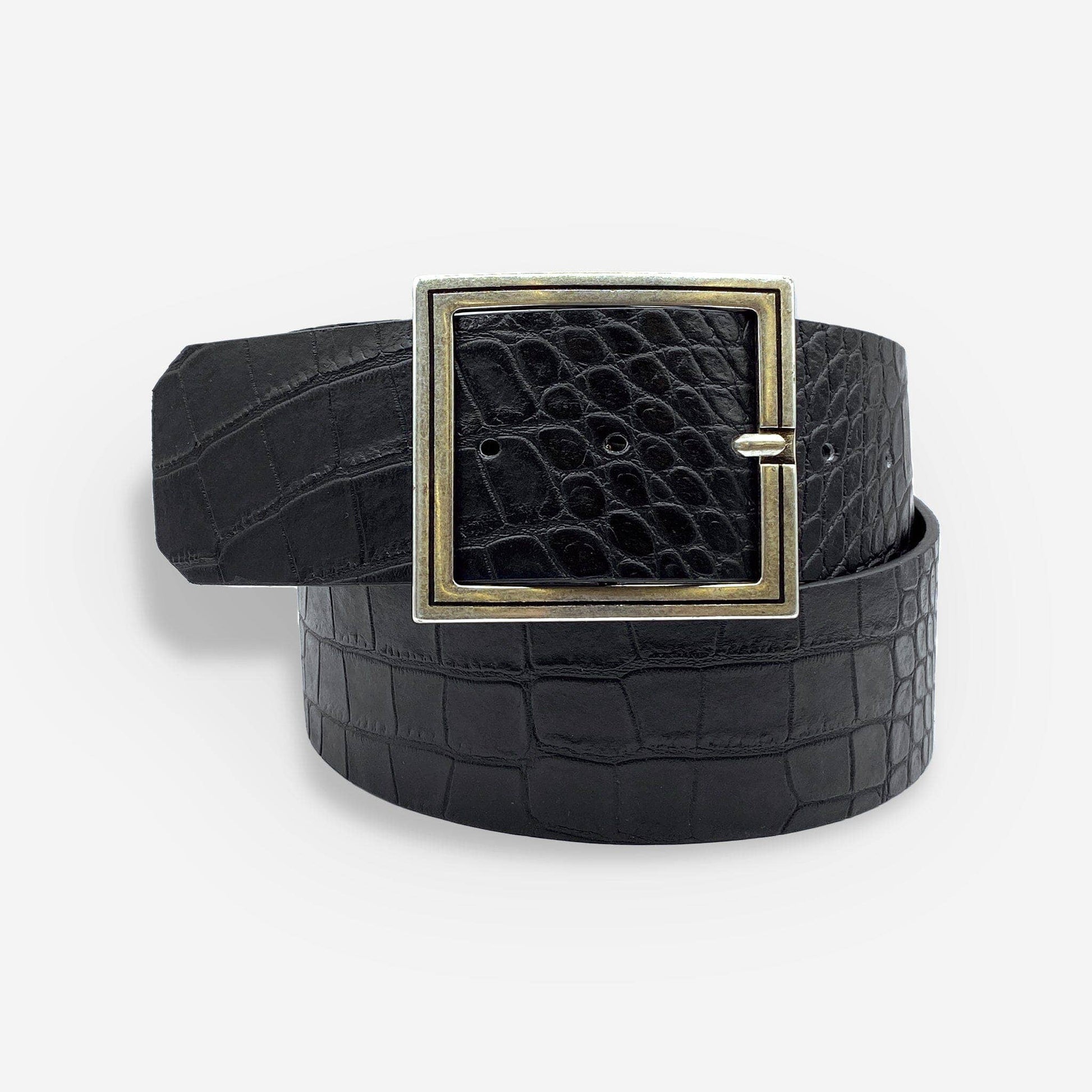 Ceinture cuir de vachette femme-Largeur 50mm-CTF040: Noir / 85/100 - 50