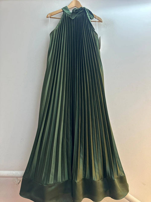 7207/61118 Robe longue plissée: Kaki / Taille unique