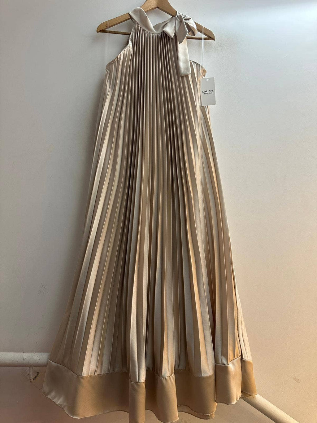 7207/61118 Robe longue plissée: Kaki / Taille unique