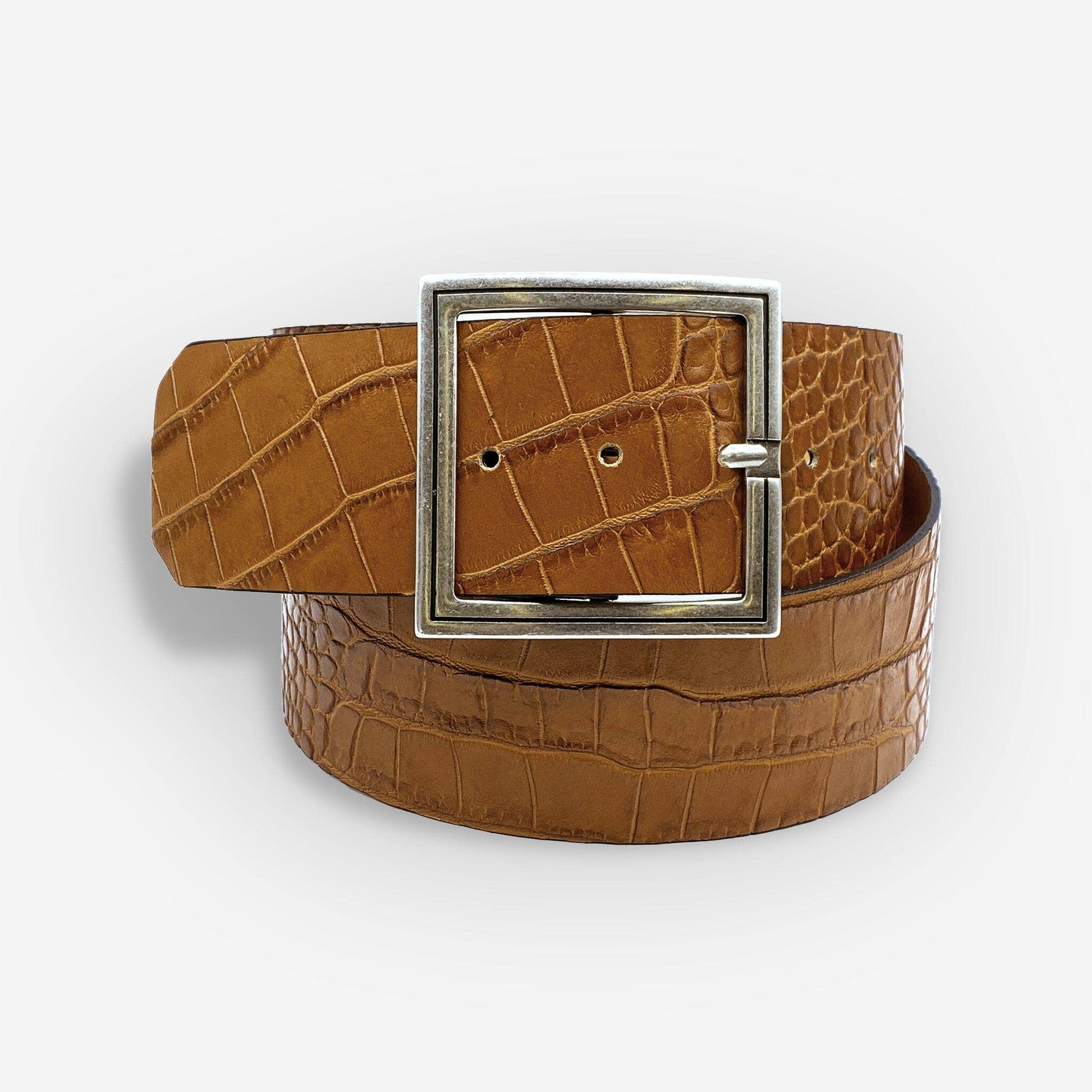 Ceinture cuir de vachette femme-Largeur 50mm-CTF040: Cognac / 90/105 - 50