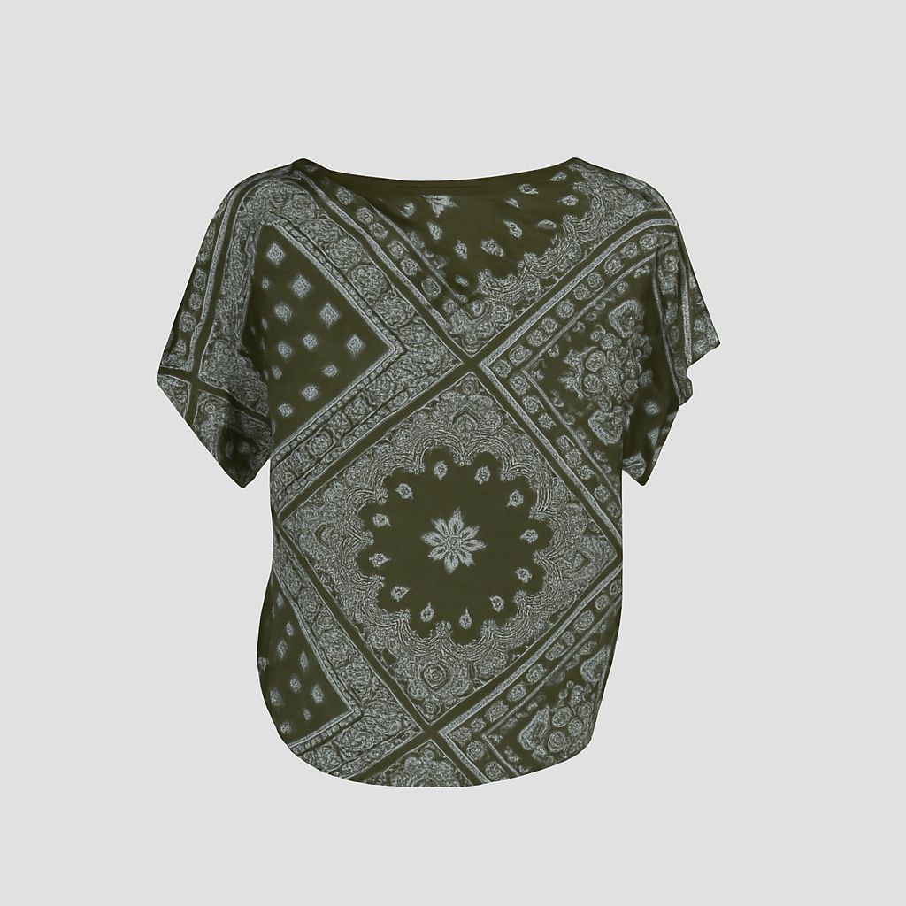 Chemise Courte Femme à Motif Bandana – Style Bohème Chic