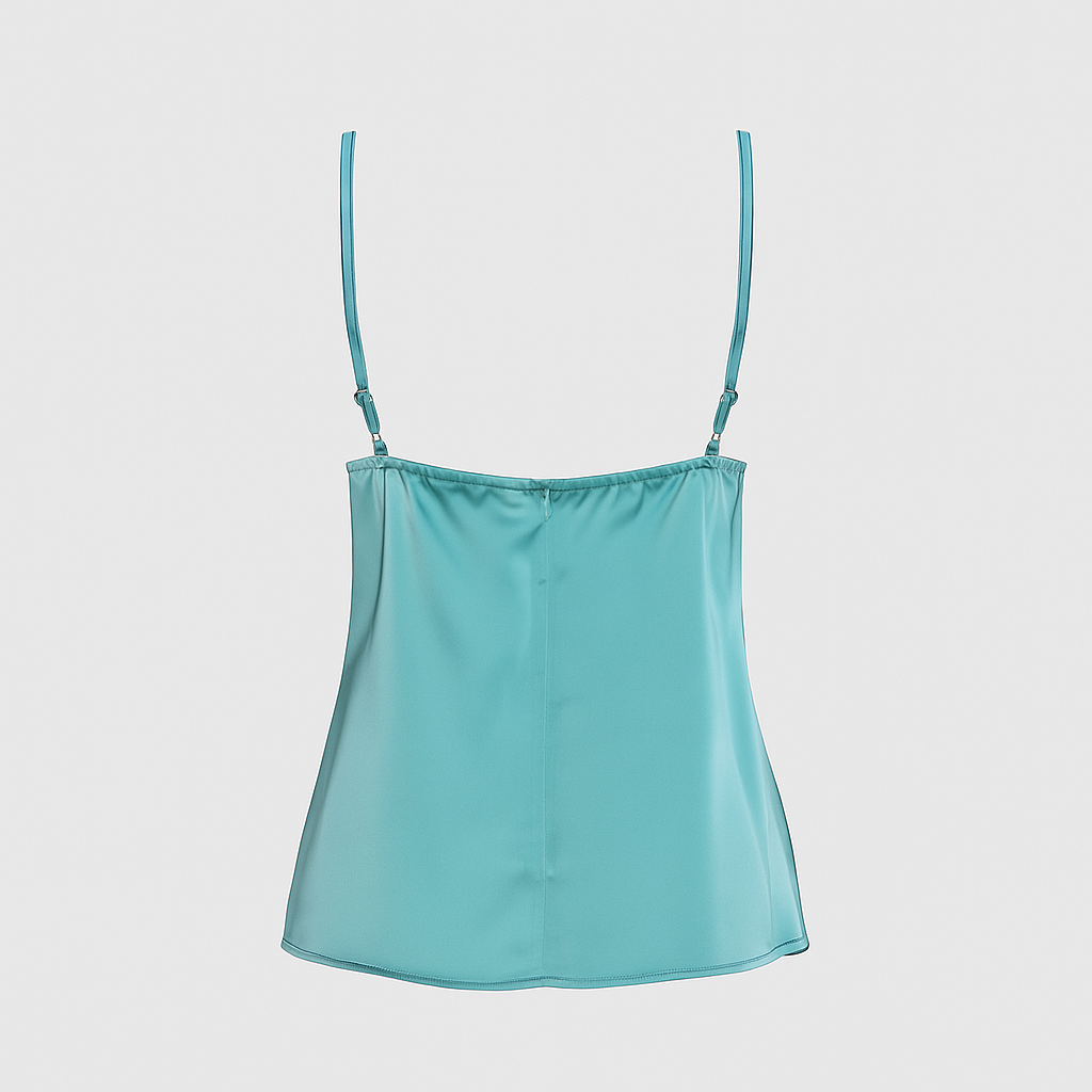 Top à Bretelles Turquoise avec Nœud
