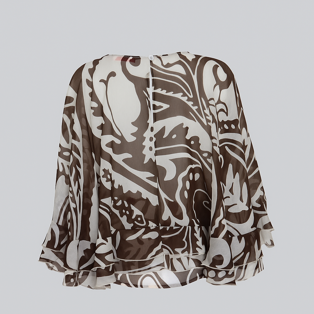Top à Motifs Paisley Vert avec Nœud