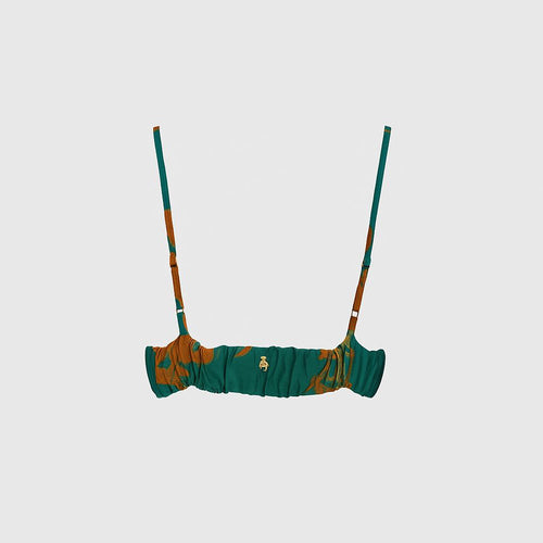 Brassière Tropicale Vert Émeraude à Bretelles Fines – Élégance Naturelle