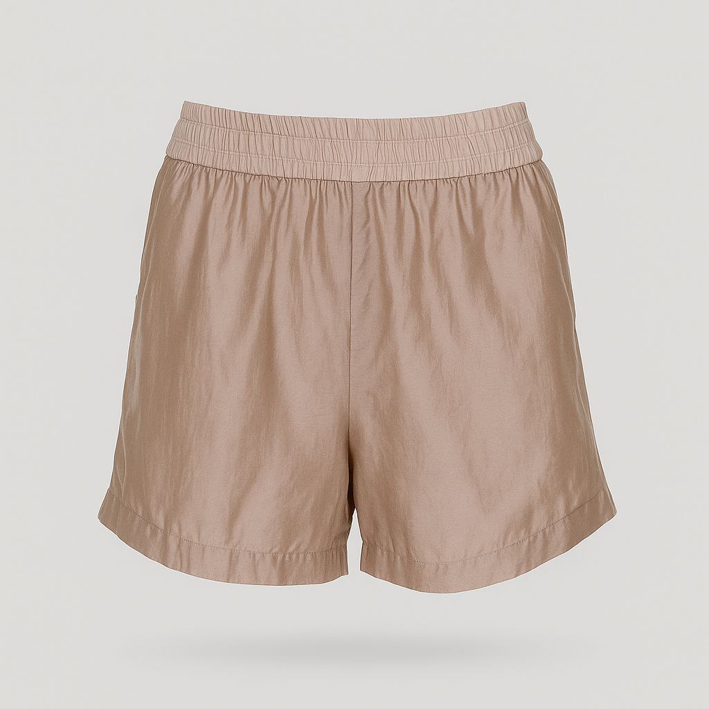 Ensemble Chemise Oversize et Short en Satin Rosé