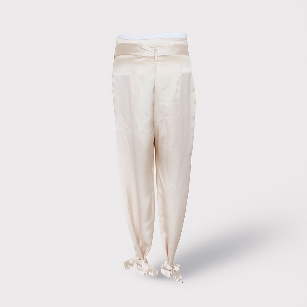 Élégants Pantalons Satinés avec Nœuds